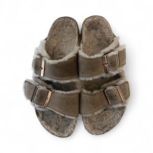 Shearling lined Birkenstock Sandal